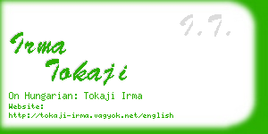 irma tokaji business card